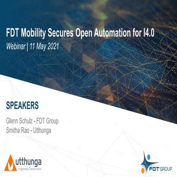 FDT Mobility Secures Open Automation for Industrie 4 0 | FDT Group | Utthunga