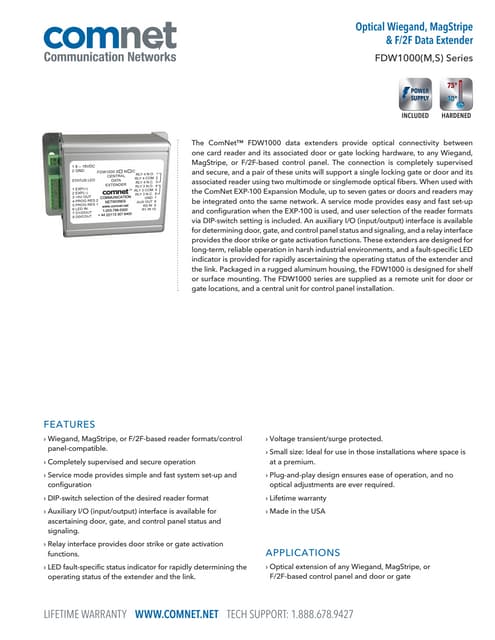 ComNet FDW1000MC Data Sheet