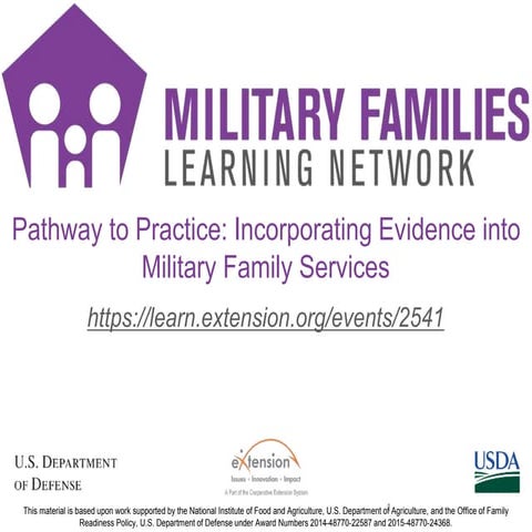 Pathway to Practice: Incorporating Evidence into Military Family Services