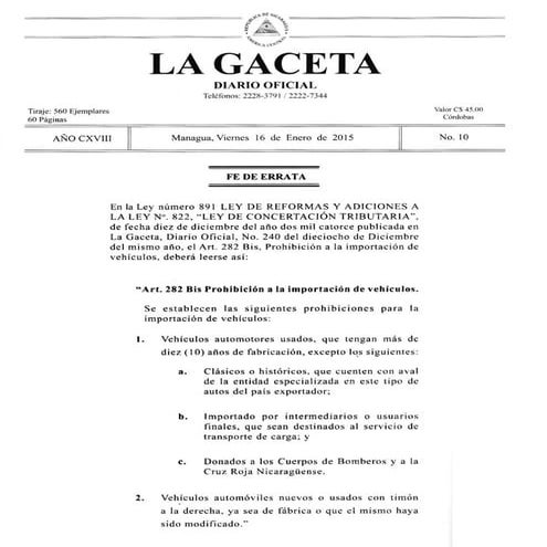 Fe de-errata vehiculos reformas