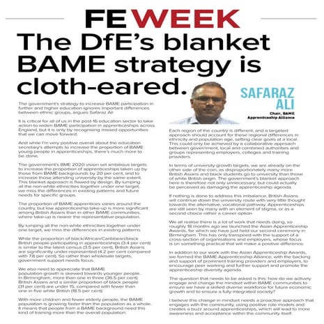 BAME Strategy by Safaraz Ali