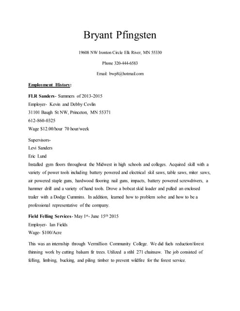 Bryce Resume Recent | DOCX