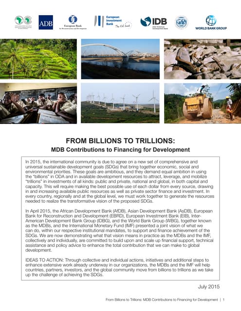 FROMBILLIONSTOTRILLIONSMDBContributionstoFinancingforDevelopment