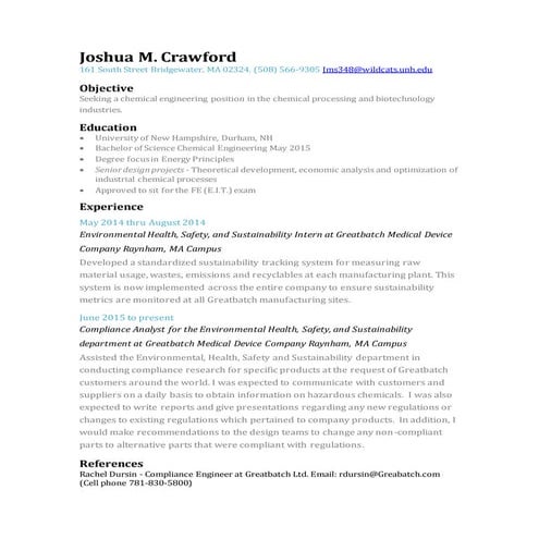 Resume - Joshua M. Crawford