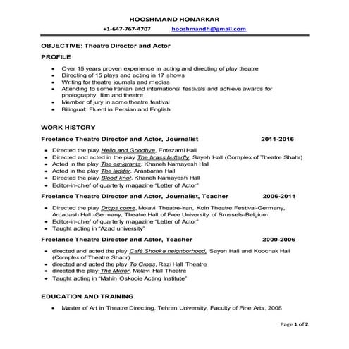 Marla Polk Artistic Resume