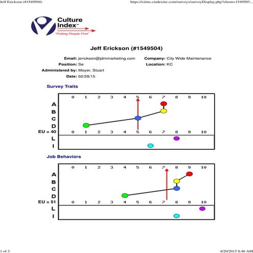 Jeff Erickson Culture Index