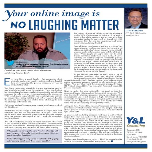 No Laughing Matter Article 1-26-15