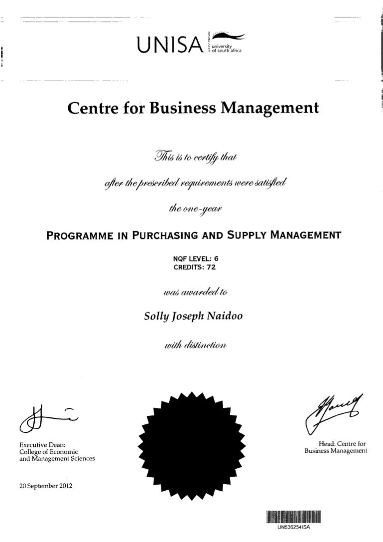 Programme in purchasing certificate