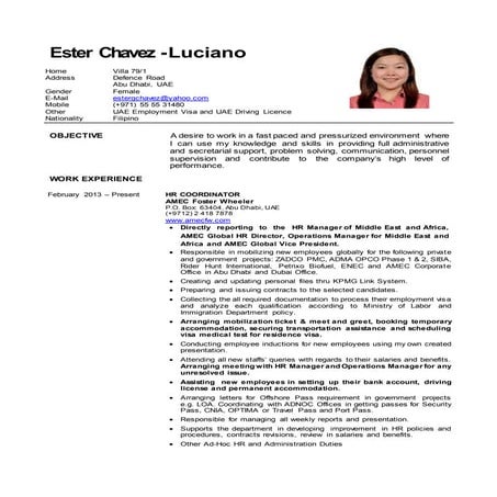 Ester Chavez-Luciano CV Aug 2015