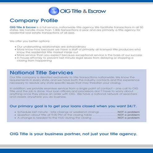 OIG Title & Escrow