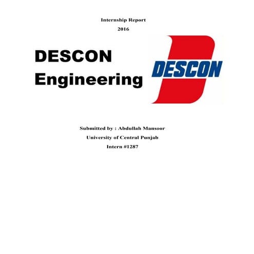 Descon Internship report