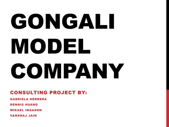 Gongali Model Presentation