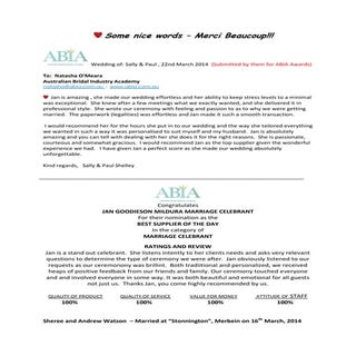 Testimonial LATEST OCTOBER 2015