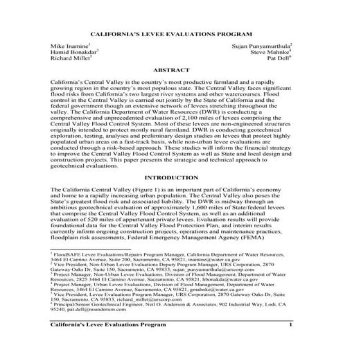 CALIFORNIA’S LEVEE EVALUATIONS PROGRAM | PDF