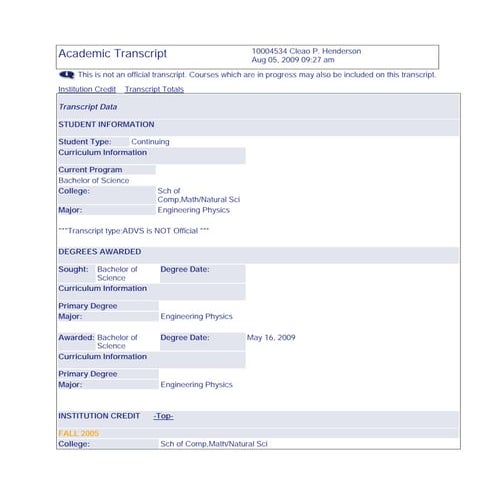 Morgan State U_Unofficial Transcript