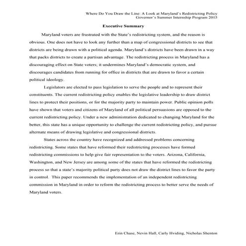 Redistricting Executive Summary