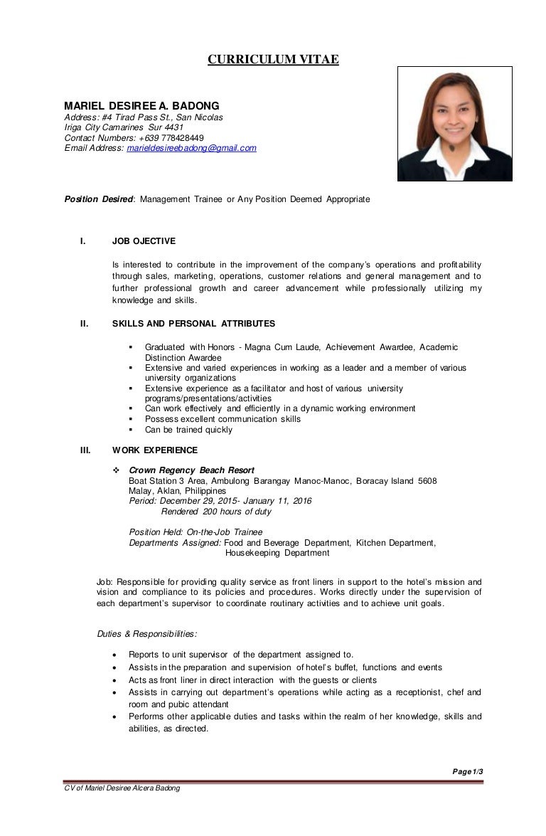 personal qualities in resumes