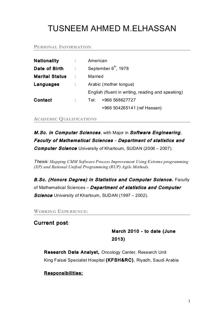 Tusneem Ahmed Resume