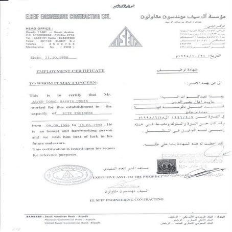 Experience Elsaif contracting | PDF