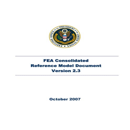FEA Consolidated Reference Model Document Version 2.3 