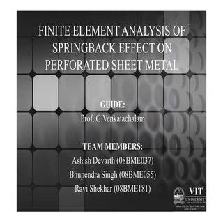 Fea of springback on perforated she...