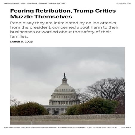 Fearing Retribution, Trump Critics Muzzle Themselves