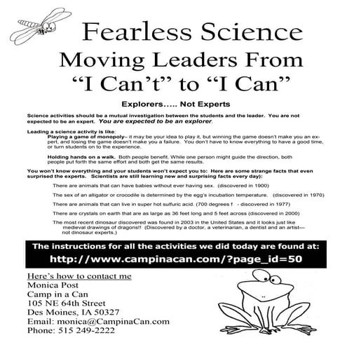 Fearless Science Handout