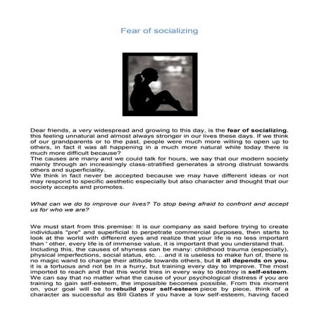 Fear of socializing