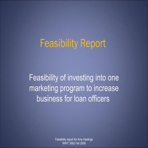 Feasibility Report Powerpoint