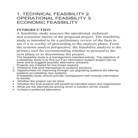 Feasibility of a project