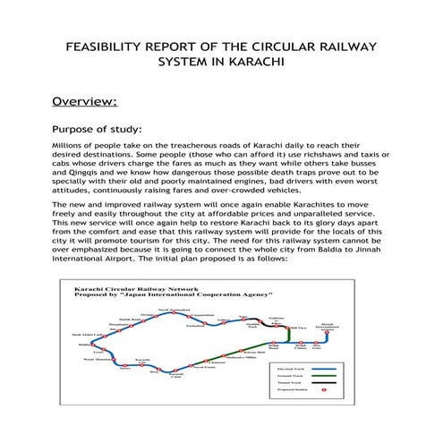 Draft Feasibility report of the railway system in Karachi