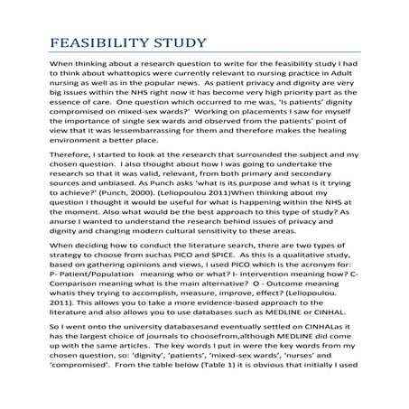 Feasibility  study