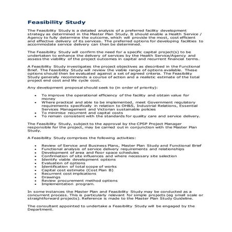 Feasibility study