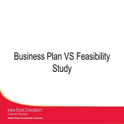 Business Plan VS Feasibility study