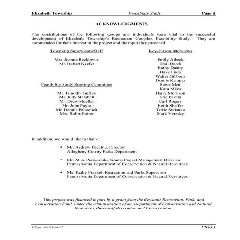 Feasibility study report