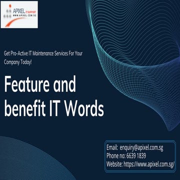 Feature and benefit it words