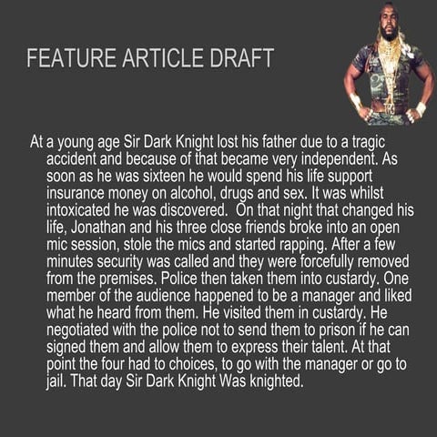 Feature article draft