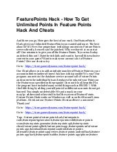 Featurepoints Hack Unlimited Points In Feature Points