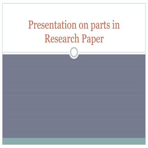 Parts of Research paper