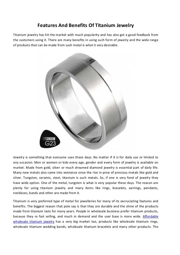 Features and benefits of titanium jewelry
