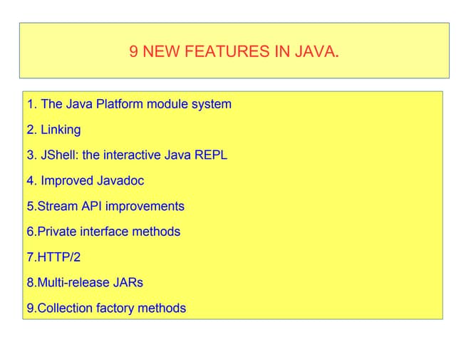Features java9