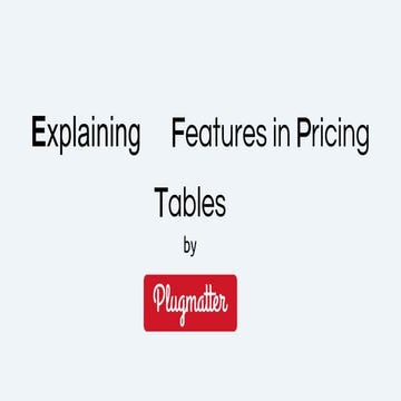 Features of a pricing table 