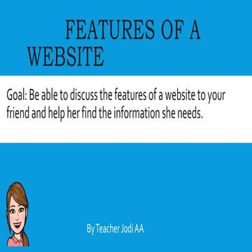 Features of a website lesson