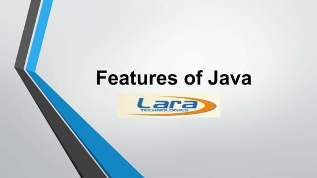 Features of java | PPT
