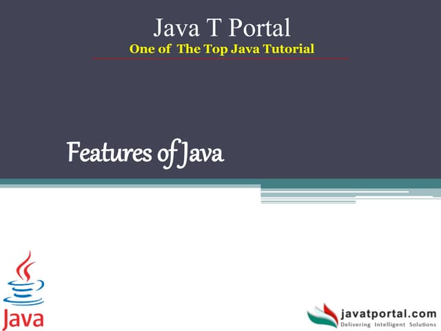 Features of java - javatportal