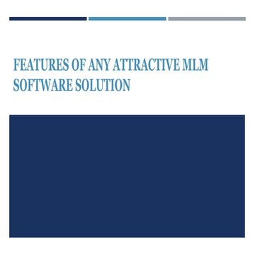 Attractive Features of any MLM Software