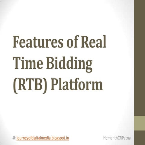 Features of Real Time Bidding (RTB) Platform