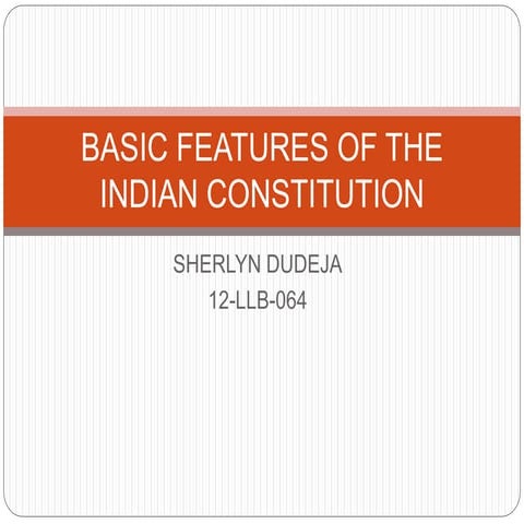 Features of the Indian Constitution