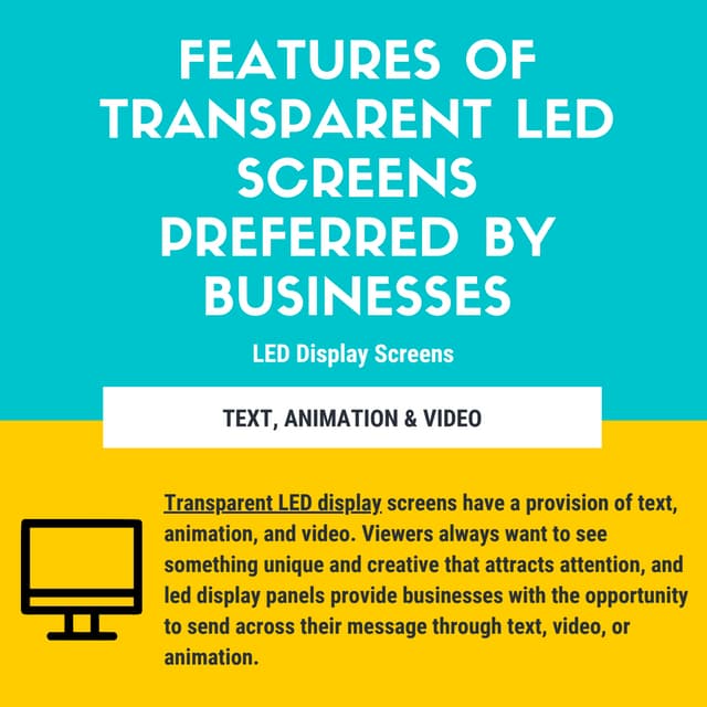 Features of Transparent LED Screens preferred by Businesses