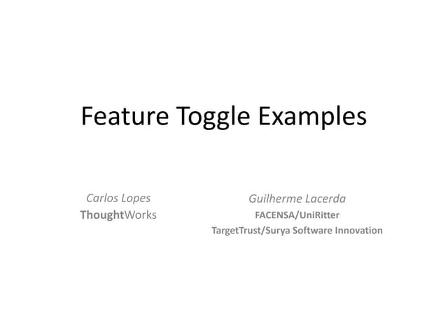 Feature Toggle Examples | PPT
